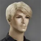 wig Men Blonde Wigs Short Straight Wig Synthetic Hair Short Straight Wig