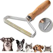 AussieFy Premium Pet Hair Remover, Lint Remover, Lint Shaver, Reusable Double Sided Lint Roller with Wooden Handle, Easy to Clean Pet Fur, Efficiently Removes Dog Hair & Cat Hair Dust in Carpets and Furniture (1, 2.2 cm)