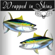 Yellowfin Tuna Decals Fish Stickers Tackle Box RV Truck Trailer AFP-0115