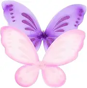 KOMBIUDA Fairy Wing for Girls Butterfly Wings Boys and Girls 2 in 1 Set Colorful Wings for Halloween Dress up