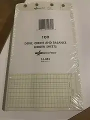 National Brand Debit, Credit & Balance Ledger 100 Sheets #14-055
