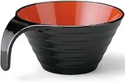 J-Kitchens Miso Soup Bowl, Resistant A Totty Ripple Bowl, Black Vermilion, 5.5 x 4.3 x 2.3 inches (14 x 11.1 x 5.8 cm), Made in Japan