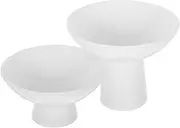 PHENOFICE 2Pcs Ceramic Fruit Plate Stand Elegant Cake and Dessert Tray with Base for Home Decor for Parties Celebrations and Banquets