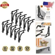 5.5" Decorative Shelf Brackets in Black Cast Iron – Set of 10 for Stylish Space