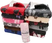 Vet Fleece Bedding | Vet Bed Original Non-Slip | for Puppys and Dogs | Manufactured in our British Mill| 36" x 24" (0.90m x 0.60m) Charcoal with Lilac Multi-Paws | Quick Drying | Washable | Dog Bed