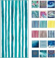 Luxton Striped Turquoise Green Beach Towel, Quick Dry and Sand Free Beach Towel Pool Towel for Swimming Outdoor Camping Towel (Large 160x80cm)