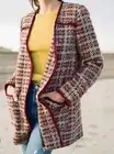 Anthropologie EttTwa Harlequin Tweed Blazer Jacket Size S Multicolor Oversized