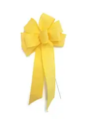 Small 5-6" Handmade Yellow Linen Bow - Easter Spring