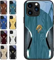 Dragon Compatible with Magsafe Glass Phone Case for iPhone 16 15 14 13 12 11 Plus Pro Max Series, Full Coverage Anti Drop Cases (Cyan,for 13)
