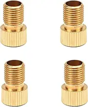 4 Pcs Presta to Schrader Valve Adapters, Brass Bike Pump Converters with O-Ring Seal, Compatible with Standard Pumps & Air Compressors for Bicycle Tires & Inflatables