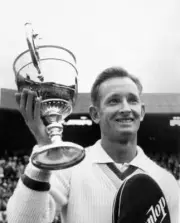 Tennis Player Rod Laver Trophy Beating Marty Mulligan Win His 1962 OLD PHOTO