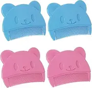 PLAFOPE Infant Care Kit Shampoo Cradle Cap Comb Gentle Scalp Scrubber Brush for Toddlers and Girls Bear Shape