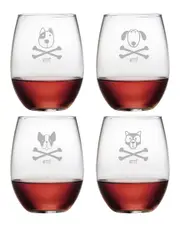 Susquehanna Glass Set of 4 Arrrf Assortment Stemless Wine Tumblers