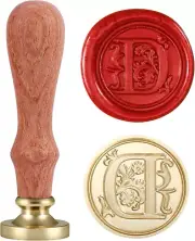 Initial Alphabet Wax Seal Stamp, Retro Letter D Sealing Wax Stamp Brass Head Woo