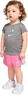 [Nike] Girl`s Graphic Print T Shirt & Shorts 2 Piece Set (Infant, Toddler, & Little Girls) (24 Months, Multicolor)
