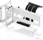 EZDIY-FAB Vertical PCIe 4.0 GPU Mount Bracket Graphic Card Holder, Video Card VGA Support Kit with PCIe 4.0 X16 Gen4 17cm/6.69in Riser Cable 90 Degree Right Angle- White