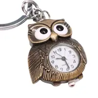 在飛比找momo購物網優惠-可愛造型貓頭鷹時鐘 鑰匙圈