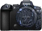 JJC Anti-Scratch Protection Sticker Compatible with Canon EOS R6 Mirrorless Camera, Non-Slip Camera Body Skin Cover Film Protector (Circuit Board Blue)