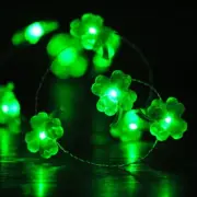 10 ft 40 LEDs St. Patrick's Day Lucky Four-Leaf Clover Light with Remote
