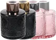 HAWILLOSCH 4Pcs Decorative Glass Perfume Bottles Refillable Aroma Diffuser Containers for Essential Oils Compact and Lightweight Design present for Home and Aromatherapy