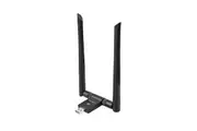 Simplecom AX1800 Dual Band WiFi 6 USB Adapter with 2x 5dBi High Gain Antennas (NW811V2)
