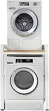 Adjustable Height Dryer Stand, Portable Stacking Kit for Front Loader Washing Machine and Tumble Dryer, Max Load 300KG Over Washing Machine Storage Rack Unit White