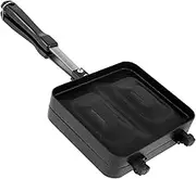 Press Sandwich Maker Double Sided Sandwich Grill Pan 2 Compartment Sandwich Pan Heavy-Duty Aluminum Alloy Grilled Cheese Maker with Handle Non-Stick Sandwich Toaster for Home Kitchen (12.6×5.