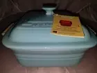 Le Creuset Stoneware 3-Quart Square Casserole with Lid, Light/Sky Blue