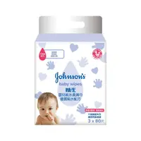 在飛比找蝦皮商城優惠-Johnson’s嬌生嬰兒純水柔溼巾加厚型80片x3包