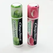 2 PACK CHAPSTICK Lip Moisturizer Raspberry Sorbet Green Apple Chapped LIPS Balm
