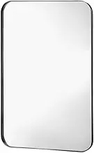 Wall Mirror Bathroom Vanity Rectangle Large Framed Standing Makeup Shower Shaving Decorative Mount Bedroom Hallway 90x60cm Black