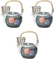 Set of 3, Ischin Kikue MS6 Earthen Bottle [5.3 x 4.3 inches (13.5 x 11 cm) 950cc] | Arita Ware Pottery Setomonohonpo