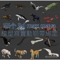 在飛比找蝦皮購物優惠-【精品視頻】3dmax格式寫實帶綁定3D動物模型帶骨骼動畫模