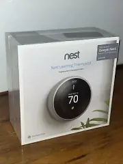 Google Nest T3007ES Wi-Fi Learning Thermostat - Stainless Steel SEALED