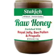 40 Ounce Raw Honey with Royal Jelly, Bee Pollen & Propolis - Kosher Certified