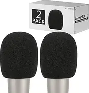 Geekria for Creators Foam Windscreen for 2" (50mm) Diameter Microphones, Antipop Foam Cover, Mic Wind Cover, Sponge Foam Filter Compatible with Behringer C-1, C-1U, RODE NT1 (Black / 2 Pack)