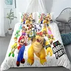 White Super Mario Linen Quilt/Duvet/Doona Cover Set Single/Double/Queen/King Bed