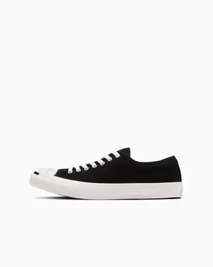 日本限定 Converse JACK PURCELL 基本款 開口笑 黑色 帆布鞋 藍標/ 25.5 cm