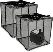 2 Pcs Pump Barrier Bag Pond Pump Filter Bag Pump Filter Mesh Bag Large Pump Mesh Bag Black Media Bag Anti-Clogging Pump Mesh Bag Filter Media Bag for Pond & Submersible Outdoor