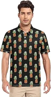[ZZXXB] Tropic Pineapple Men's Polo Shirts Short Sleeve Quick Dry Athletic Outdoor Sports Golf Shirts S-XXL