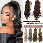 Clip In Drawstring Pony Tail Extension Curly Natural As Real Thick Hair Ponytail