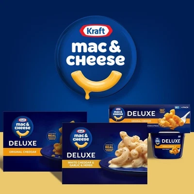 Kraft Deluxe White Cheddar & Garlic & Herbs Mac & Cheese Macaroni and Cheese Din