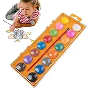 Watercolor Paint Set,Painting Set with Paintbrush - Watercolor Painting Set with Paint Brushes for Kids and Adults, 16 Colors Drawing Art Set