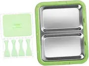 FytStycale Ice Maker, Instant Cooling Tray, DIY, Easy to Clean, Fun Family Activities, Stainless Steel, Versatile Portable Ice Pan, Green with Lid