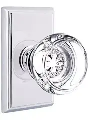 Emtek 8521GTUS26 Dummy, Rectangular Rosette, Georgetown Knob, Polised Chrome