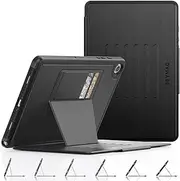 [SEYMAC stock] Hard Case for Samsung Galaxy Tab A9 Plus 11 Inch 2023 with Multi-Angles/Magnetic Stand, Card Slot, Auto Sleep/Wake Function, Black