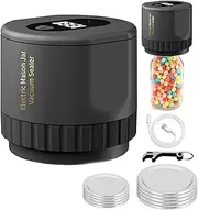 PIPLYKI Mason Genie Vacuum Sealer, 2024 New Electric Mason Jar Vacuum Sealer, Cordless Everjar Vacuum Sealer For Wide Mouth And Regular Mouth Mason Jars For Food Storage (Black)