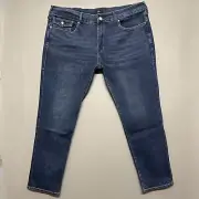 True Religion Jeans Geno Single Needle Flap Men 42 x 32 Dark Wash Relaxed Slim