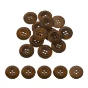 100Pcs Wooden Buttons 25mm 4 Hole Round Wood Sewing Button Craft, Coffee