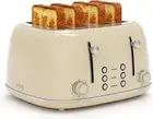 Toaster 4 Slice, Retro Stainless Toaster with 6 Bread Shade Settings,1.5''Wid...